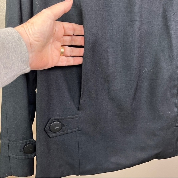 J’ENVIE SPORT NEW YORK Black Zip Lightweight Lined Linen Like Jacket. Size 8 - Picture 5 of 9